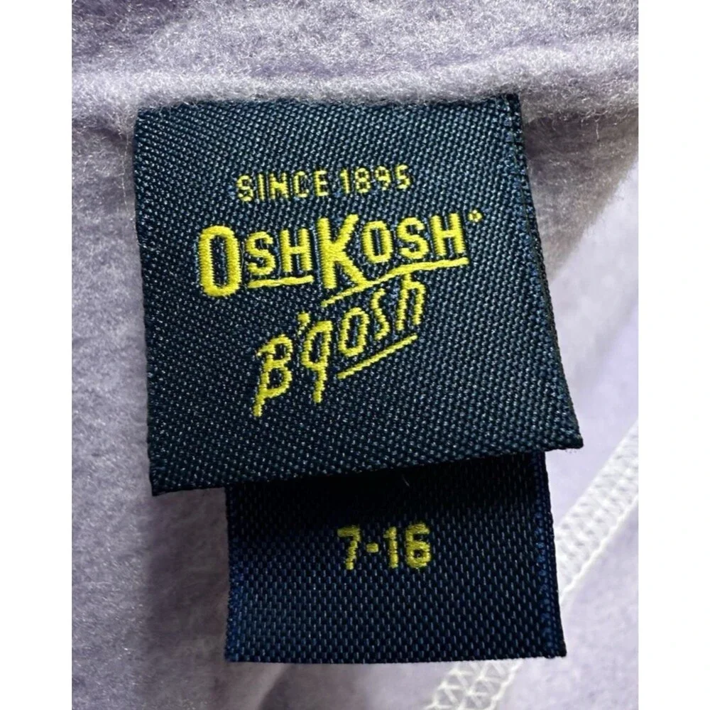 OshKosh B'gosh girls youth size 7 to 16 purple fleece winter hat with pompom